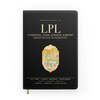Thumbnail for Liverpool John Lennon Airport (LPL) design on black notebook