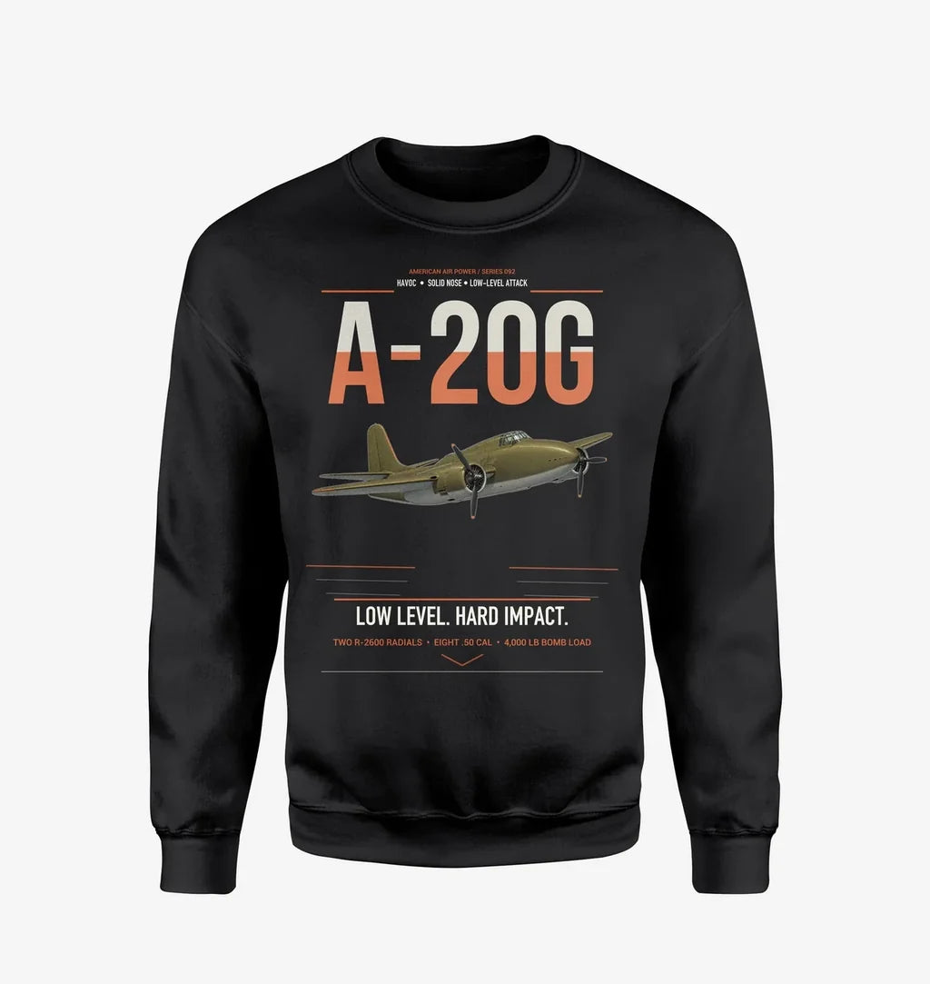 A-20G Havoc design on black sweatshirt
