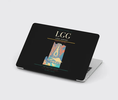 Liège Airport (LGG) design on black MacBook case