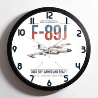 Thumbnail for F-89J Scorpion design on white framed wall clock
