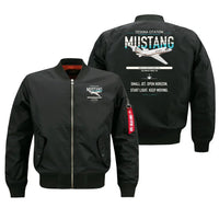 Thumbnail for Cessna Citation Mustang design on black bomber jacket, double-side print