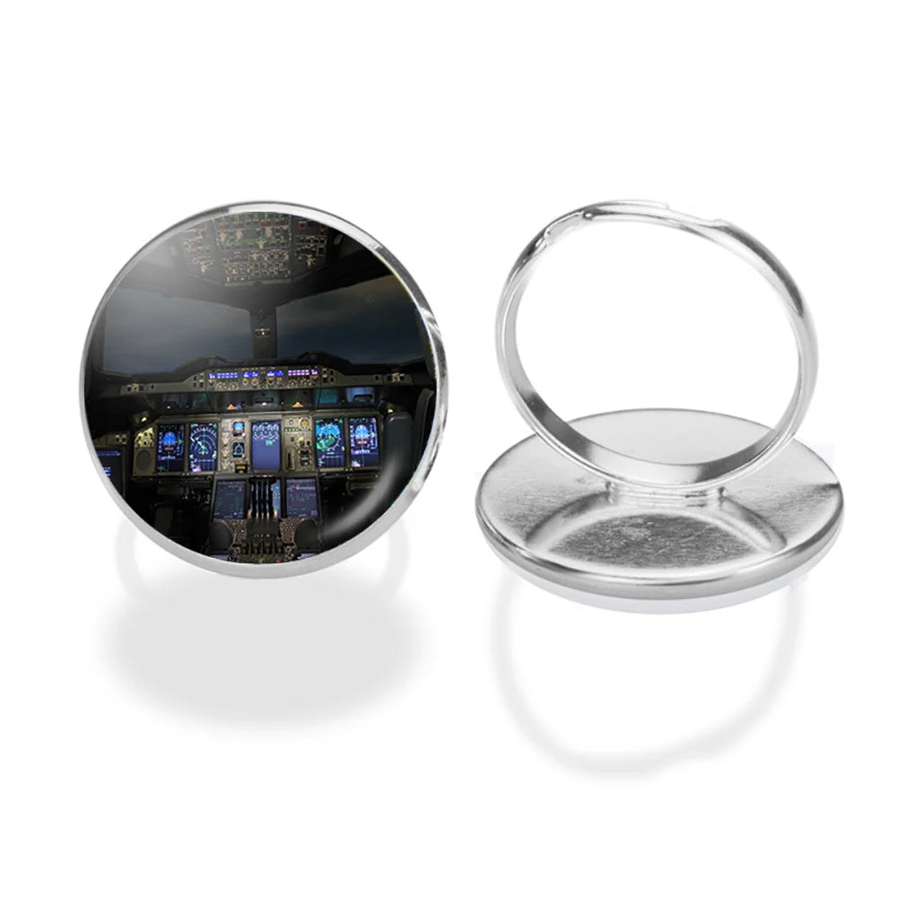 Airbus A380 Cockpit aviation ring in stainless steel.