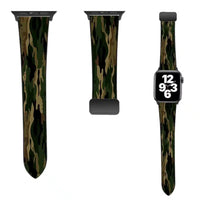 Thumbnail for Military Camouflage Army Green leather apple watch band