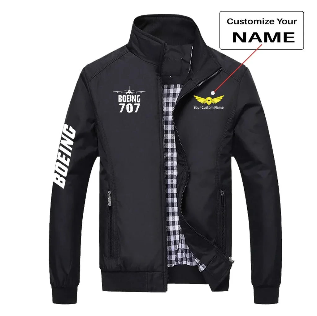 Boeing 707 & Plane aviation design printed on modern shell with tailored fit stylish jacket.