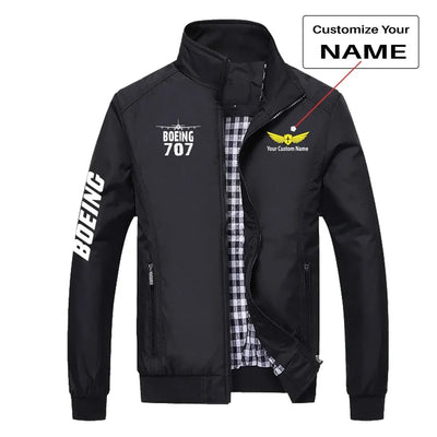 Boeing 707 & Plane aviation design printed on modern shell with tailored fit stylish jacket.