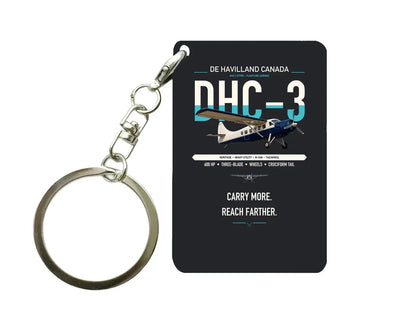 DHC-3 Otter design on black designed key chain, double-side print