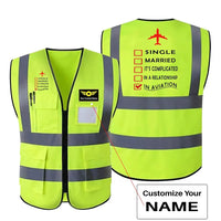 Thumbnail for In aviation design printed on high-visibility reflective fabric reflective vest.
