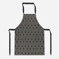 Thumbnail for Perfectly Sized Seamless Airplanes Gray aviation design on durable cotton blend kitchen apron.