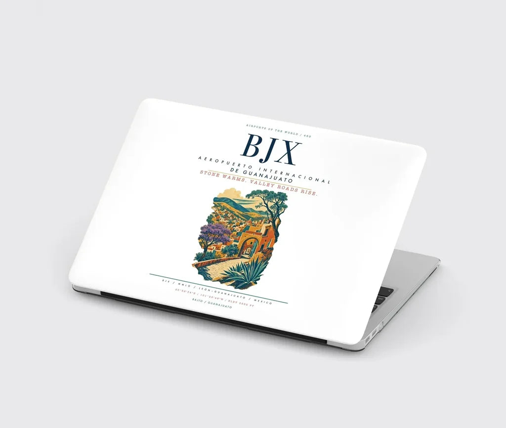 Aeropuerto Internacional de Guanajuato (BJX) design on white MacBook case