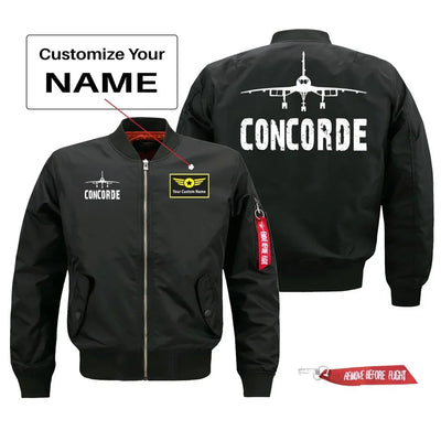 Concorde Silhouette & Pilot Jackets (Customizable) aviation design printed on comfortable shell with classic fit designed jacket.