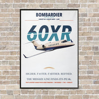 Thumbnail for Bombardier Learjet 60XR vertical canvas print - framed - white background