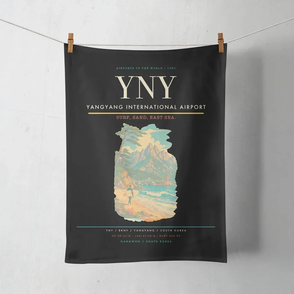 Yangyang International Airport (YNY) design on black towel