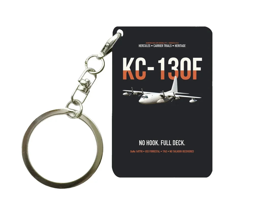 KC-130F BuNo 149798 design on black designed key chain, double-side print