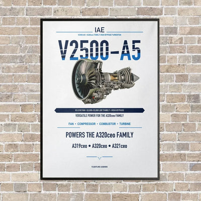 V2500-A5 vertical canvas print - framed - white background