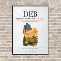 Thumbnail for Debrecen International Airport DEB vertical canvas print - framed - white background