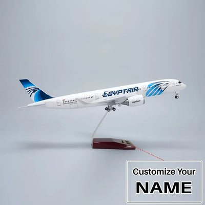 Side view of Egypt Air Airbus A350 Airplane Model (1/142 Scale - 47CM) aviation LED model airplane in diecast metal with LED.
