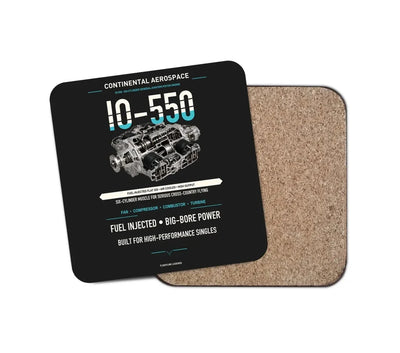 IO-550 design on black 1 piece coaster