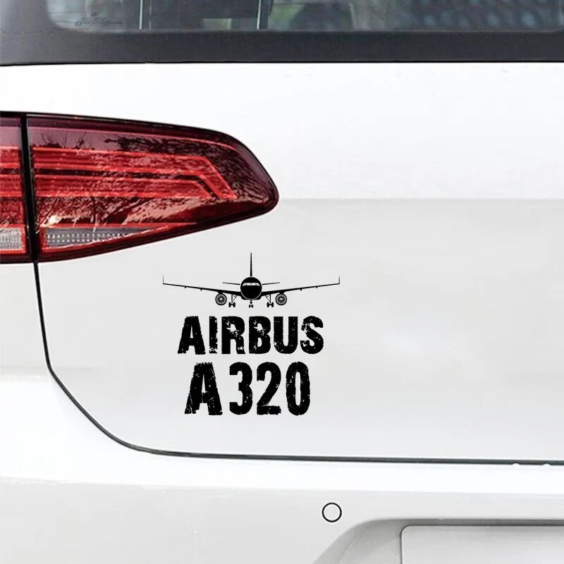 Airbus A320 & Plane Car aviation design car sticker in weather-resistant vinyl.