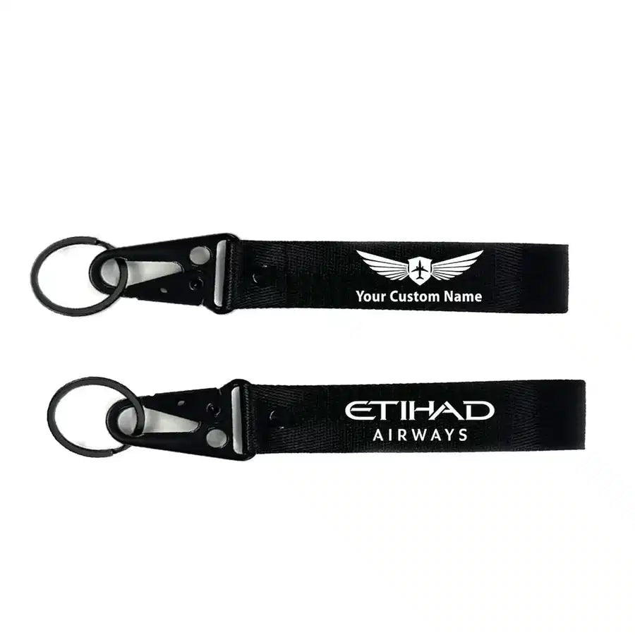Etihad Airways Airlines aviation hawk-shaped key chain, durable metal alloy.