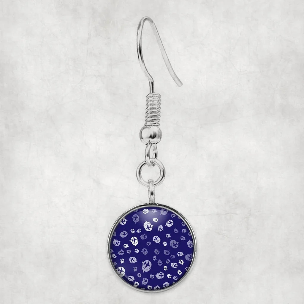 Side view of Airplane Notification Theme aviation earrings in hypoallergenic alloy, polished finish.