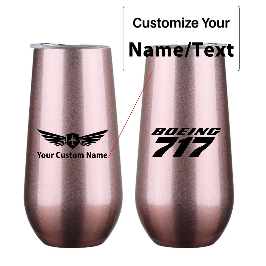 Boeing 717 & Text 6oz Egg aviation design on 6oz egg cup, compact 6oz ceramic.