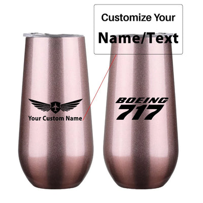 Boeing 717 & Text 6oz Egg aviation design on 6oz egg cup, compact 6oz ceramic.