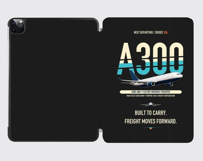 Airbus A300-600F design on black ipad tablet case