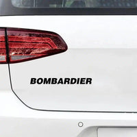 Thumbnail for Bombardier & Text Car aviation design car sticker in weather-resistant vinyl.