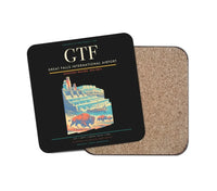 Thumbnail for Great Falls International Airport (GTF) design on black 1 piece coaster