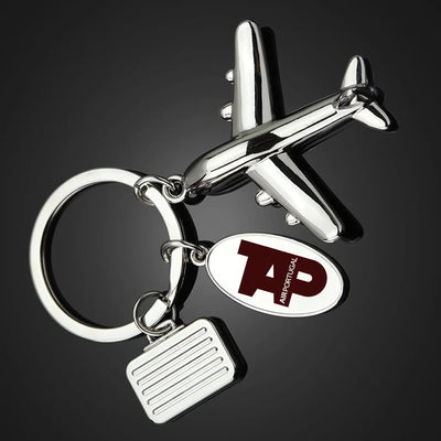 TAP Portugal Airlines Suitcase aviation suitcase-shape key chain, durable metal alloy.