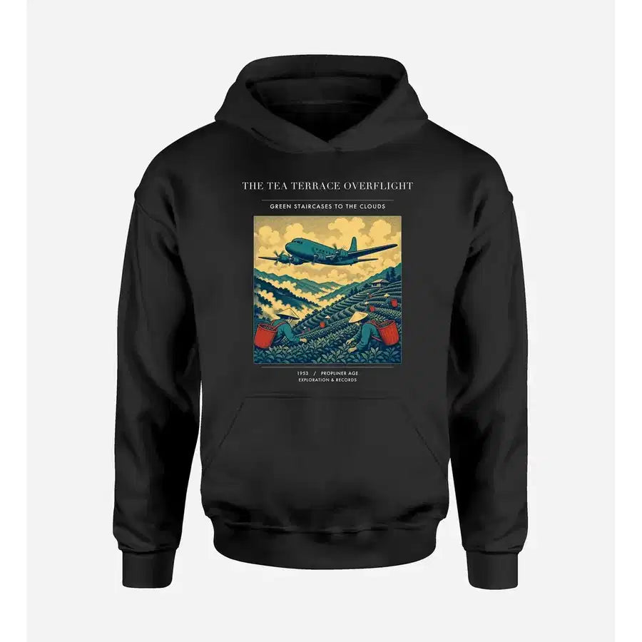 VINTAGE G4342 - The Tea Terrace Overflight - Premium Hoodie design on black premium