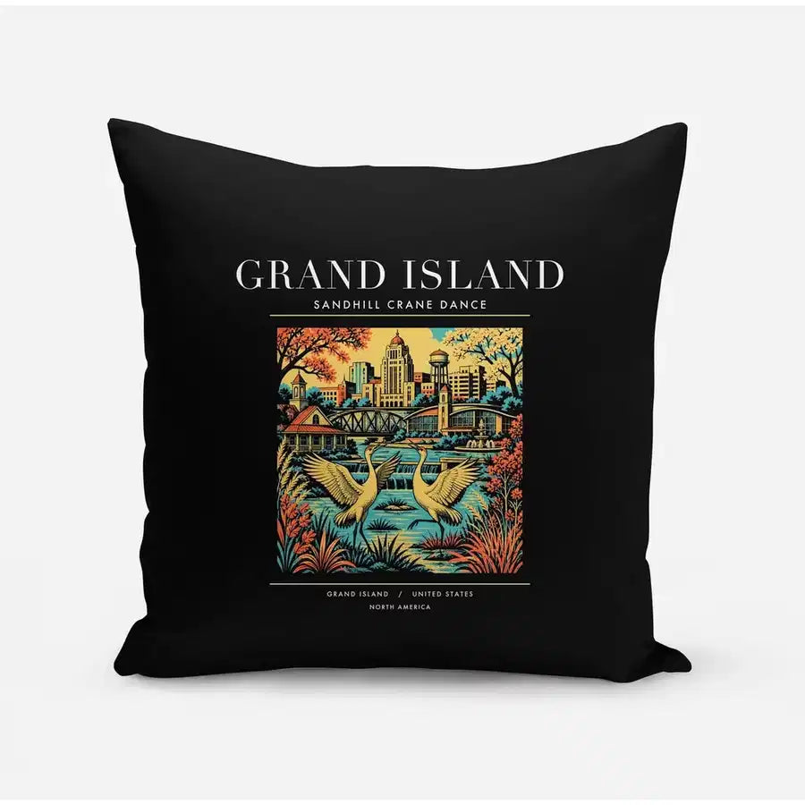 GRAND ISLAND - Poster - Pillow - Black