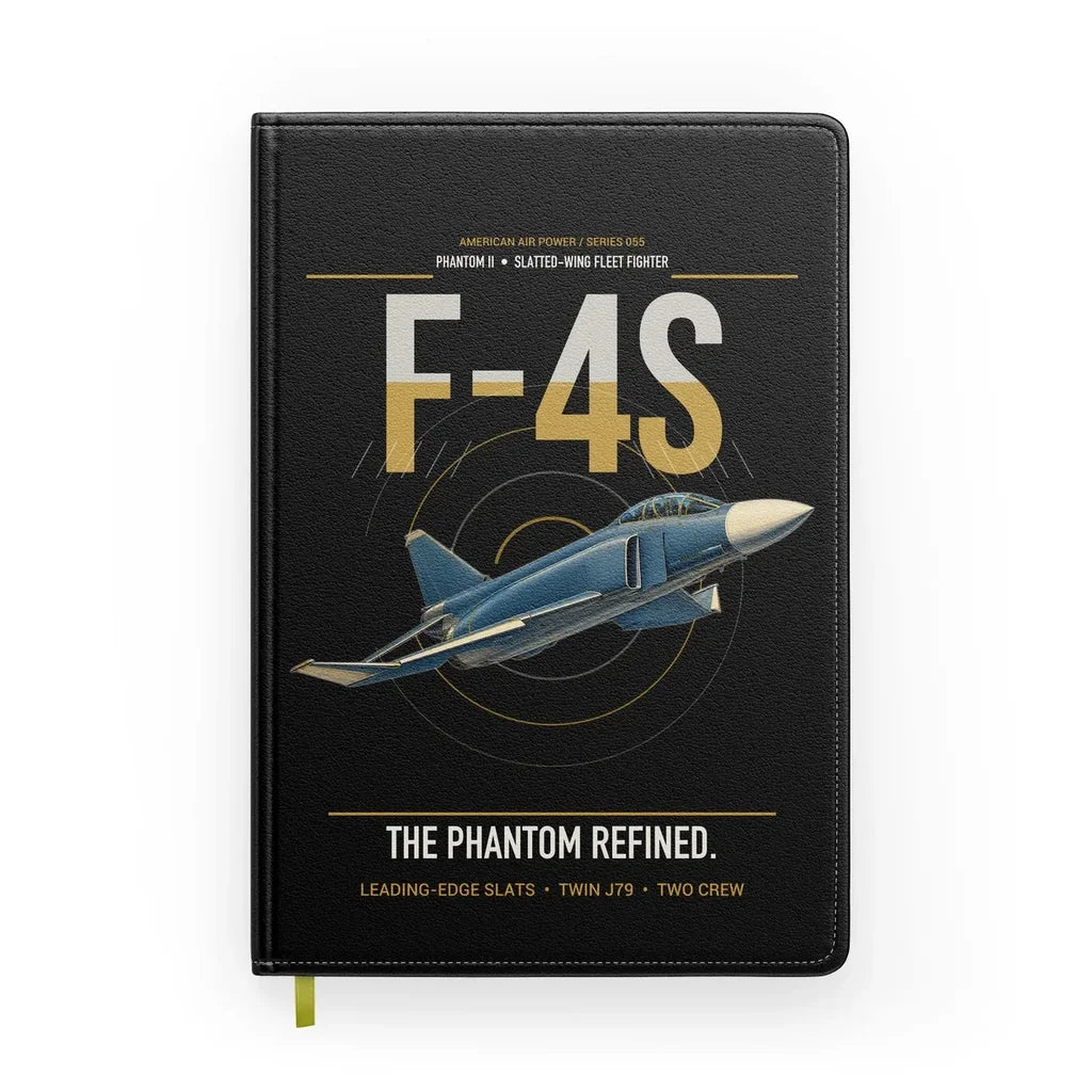 F-4S Phantom II design on black notebook