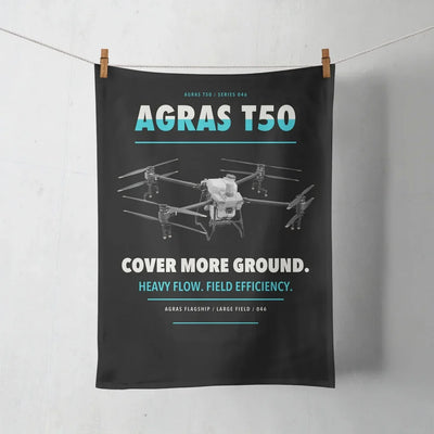 DJI Agras T50 design on black towel