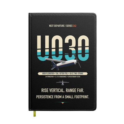 Airbus U030 Flexrotor design on black notebook