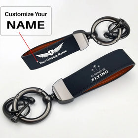 I'D Rather Be Flying Horseshoe Buckle Key Chains