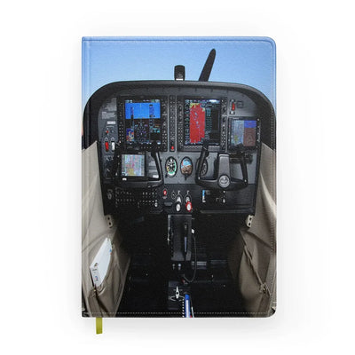 Cessna 172 Cockpit aviation design on premium hardcover notebook.