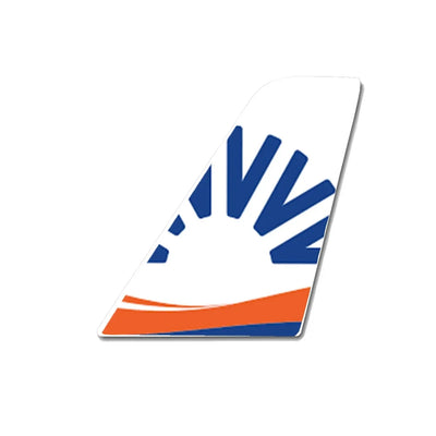 SunExpress aviation design tail sticker in weather-resistant vinyl.