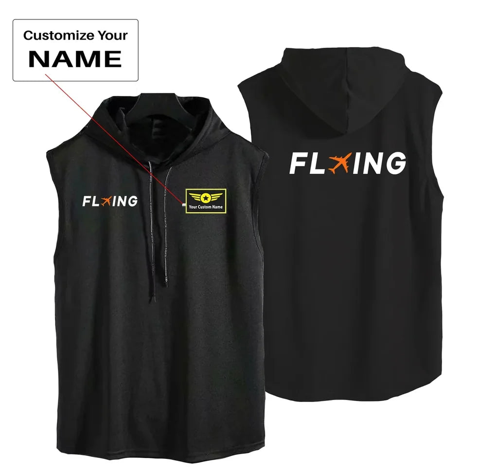 Flying aviation design on breathable cotton with hood hooded tank top.
