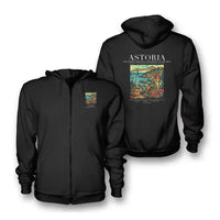 Thumbnail for ASTORIA - Poster - Zipped Hoodie - Black