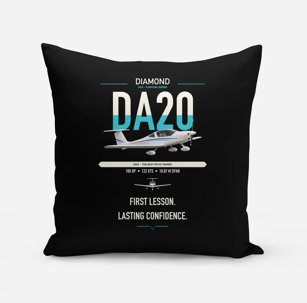 Diamond DA20 design on black pillow