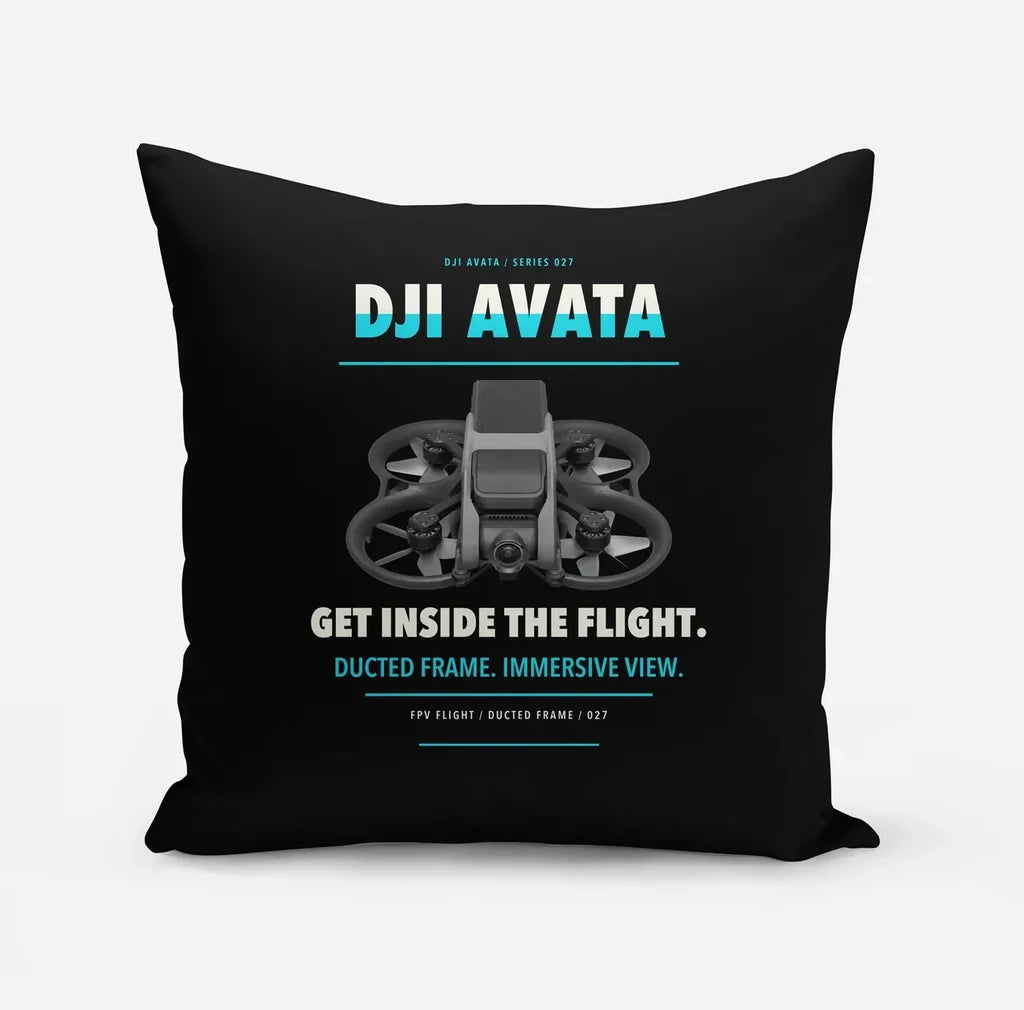 DJI Avata design on black pillow
