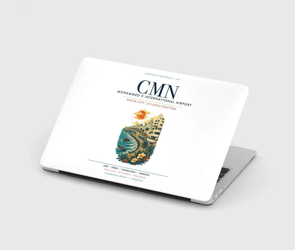 Casablanca Mohammed V International Airport (CMN) design on white MacBook case