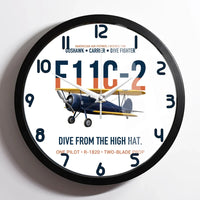 Thumbnail for F11C-2 Goshawk Dive from the High Hat design on white framed wall clock