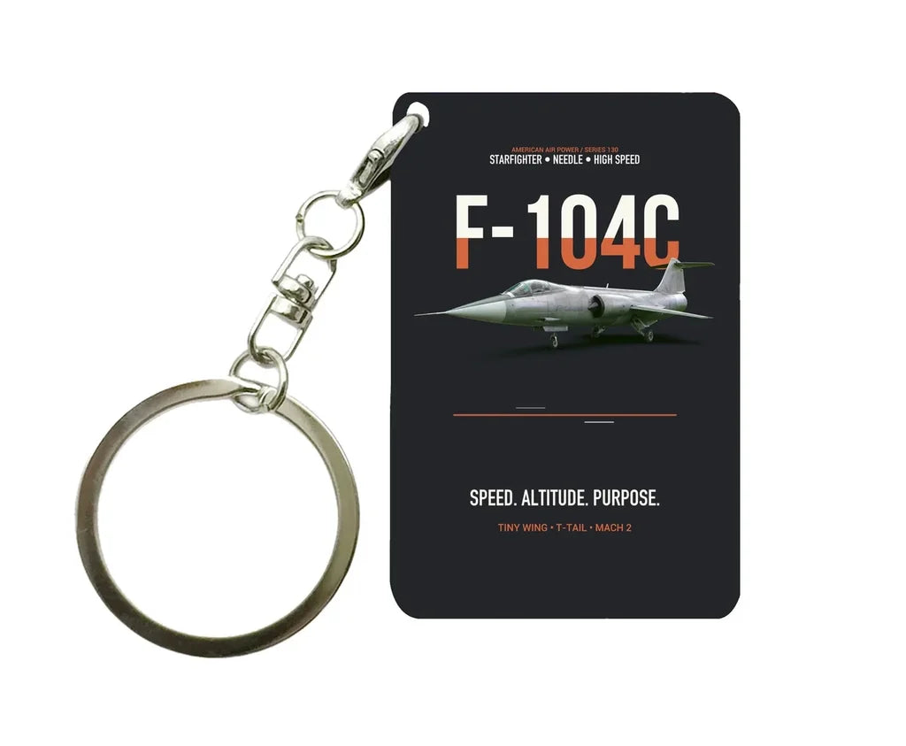 F-104C STARFIGHTER Key Chain design on black key chain