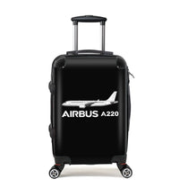 Thumbnail for The Airbus A220 Cabin Size aviation print luggage, durable shell.