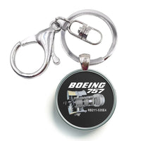 Thumbnail for Boeing 757 & Rolls Royce Engine (RB211) aviation circle key chain, stainless-steel disc.