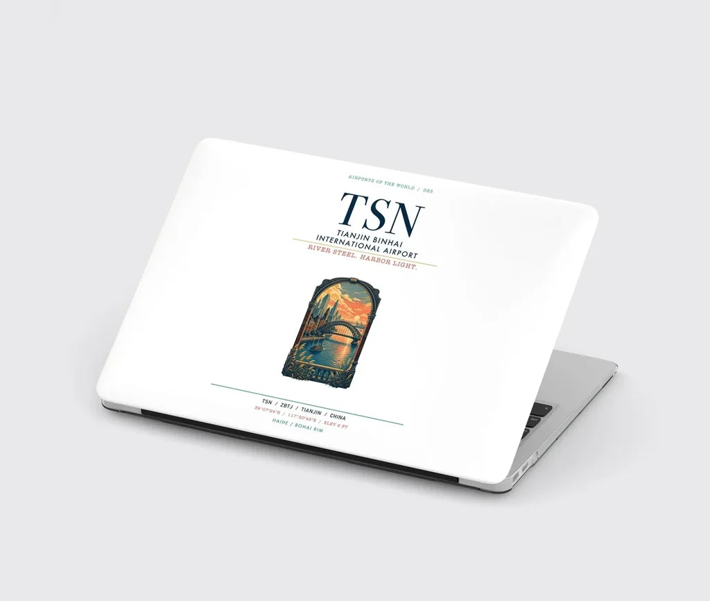 Tianjin Binhai International Airport (TSN) design on white MacBook case