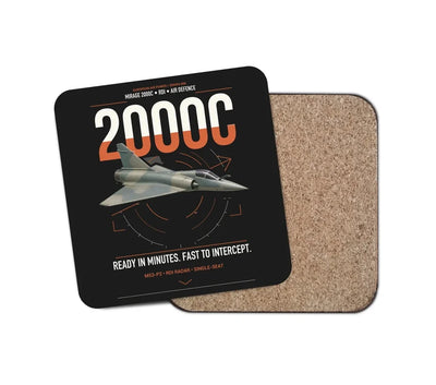 Dassault Mirage 2000C RDI design on black 1 piece coaster
