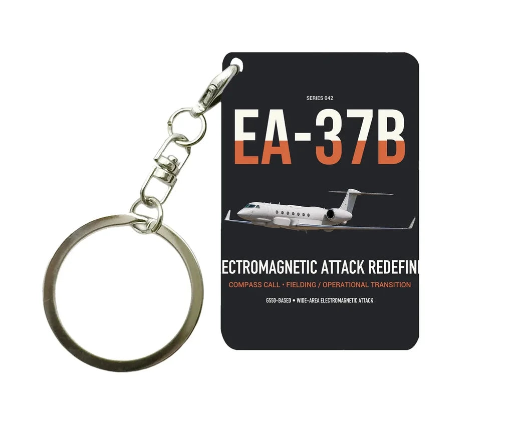 EA-37B Compass Call design on black designed key chain, double-side print